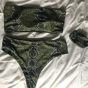 ZAFUL GREEN SNAKESKIN BIKINI